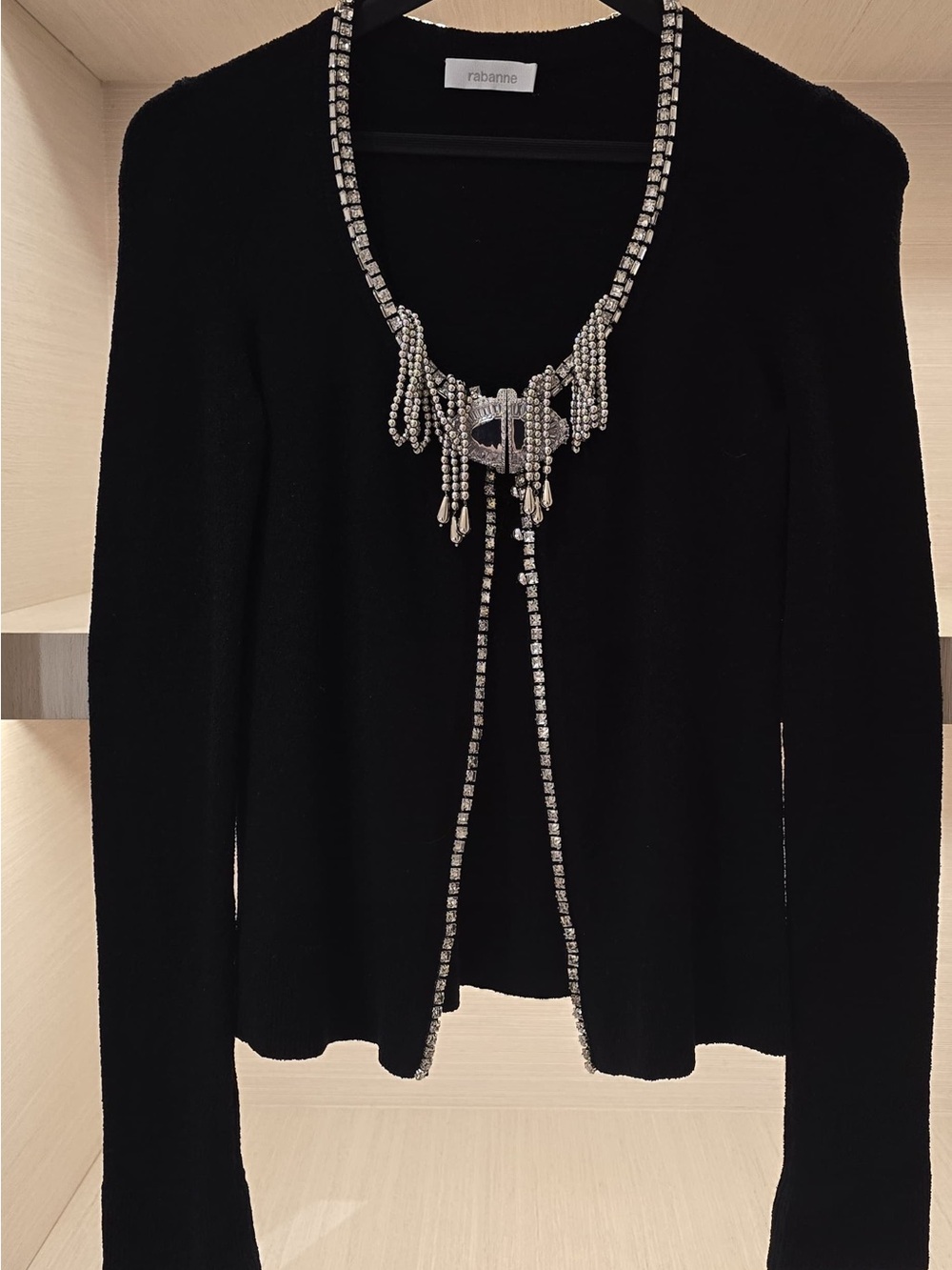Rabanne Jeweled Embroidered Cardigan Top